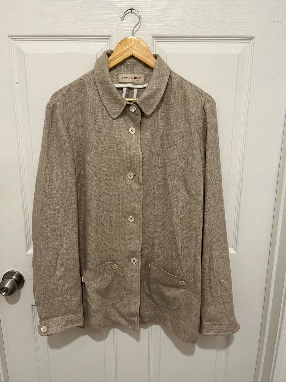 NWOT Bernard Zins Paris Linen Button-Front Choir Jacket Size 14